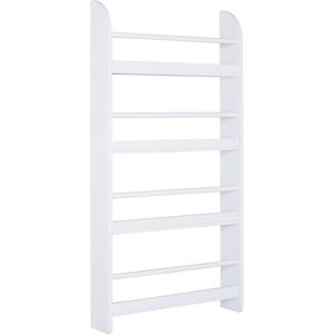 HOMCOM Wood Wall/Standing Magazine Holders Book Rack Shelf 4 Tiers Space Saving Design Water Resist Home Office Decoration