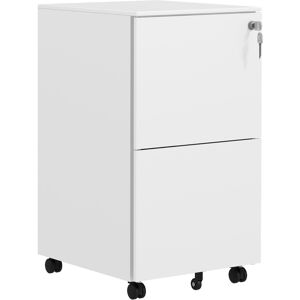 Vinsetto Lockable File Cabinet: Mobile Steel Storage for A4/Legal/Letter Documents, White Aosom UK