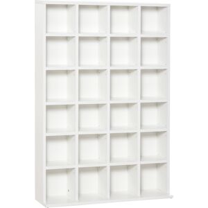 HOMCOM 480 CD / 312 DVD Storage Shelf Rack Media Storage Unit Shelves Racks Wooden Bookcase Display Unit with 4 Adjustable Shelves White Aosom UK