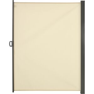 Outsunny 3 x 2m Retractable Sun Side Awning Screen Fence Patio Garden Wall Balcony Screening Panel Outdoor Blind Privacy Divider, Cream