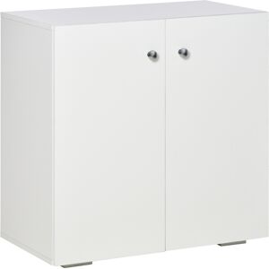 HOMCOM Storage Cabinet with 2 Shelves and Doors, Wooden Sideboard, Freestanding Kitchen Cupboard, for Living Room, Kitchen, White Aosom UK