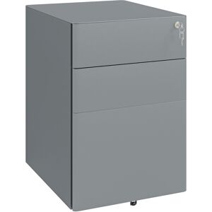 Vinsetto Lockable Cabinet, Rolling Filing Cabinet with 3 Drawers, Steel Office Drawer Unit for A4, Letter, Legal Sized Files Aosom UK