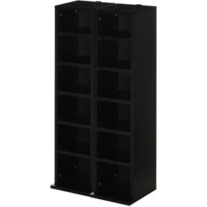 HOMCOM Media Storage Unit: 204 CD Capacity, 2 Set, Blu-Ray DVD Tower Rack with Adjustable Shelves, Black Aosom UK