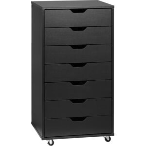 Vinsetto Vertical Filing Cabinet, 7-drawer File Cabinet, Mobile Office Cabinet on Wheels for Study, Home Office, Black Aosom UK
