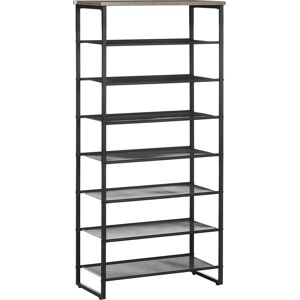 HOMCOM 8-Tier Mesh Shelves Shoe Rack, Free Standing Storage Organizer for 21-24 Pairs, Entryway Stand, Black and Grey Aosom UK HOMCOM 8-Tier Mesh Shelves Shoe Rack, Free Standing Storage Organizer for 21-24 Pairs, Entryway Stand, Black and Grey Aosom UK