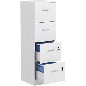 HOMCOM File Cabinet with 4 Drawers for Home Office, Vertical Filing Cabinet with Lock, Adjustable Hanging Bar for A4 and Letter Size Aosom UK HOMCOM File Cabinet with 4 Drawers for Home Office, Vertical Filing Cabinet with Lock, Adjustable Hanging Bar for A4 and Letter Size Aosom UK