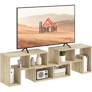 HOMCOM TV Stand for TVs up to 75 Inches, Free Combination TV Unit with Storage Shelves, Extendable Entertainment Centre for Living Room, Grey Oak HOMCOM TV Stand for TVs up to 75 Inches, Free Combination TV Unit with Storage Shelves, Extendable Entertainment Centre for Living Room, Grey Oak