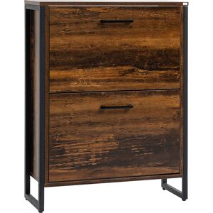 HOMCOM Industrial Shoe Cabinet with 2 Flip Drawers, Narrow Shoe Storage Cabinet for 12 Pairs, Freestanding Slim Shoe Rack for Entryway Aosom UK HOMCOM Industrial Shoe Cabinet with 2 Flip Drawers, Narrow Shoe Storage Cabinet for 12 Pairs, Freestanding Slim Shoe Rack for Entryway Aosom UK