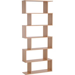 HOMCOM Wooden Wood S Shape Storage Display 6 Shelves Room Divider Unit Chest Bookshelf Bookcase Cupboard Cabinet Home Office Furniture (Maple) HOMCOM Wooden Wood S Shape Storage Display 6 Shelves Room Divider Unit Chest Bookshelf Bookcase Cupboard Cabinet Home Office Furniture (Maple)