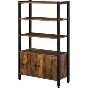 HOMCOM Industrial Bookshelf, Storage Cabinet with 3-Tier with Doors, for Home Office, Living Room Rustic Brown Aosom UK HOMCOM Industrial Bookshelf, Storage Cabinet with 3-Tier with Doors, for Home Office, Living Room Rustic Brown Aosom UK