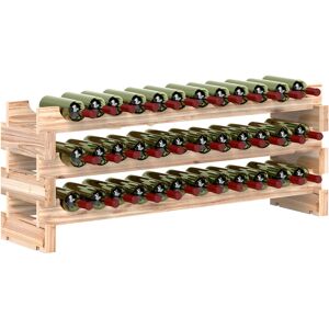HOMCOM Three-Tier, 36 Bottle Wooden Wine Rack - Natural HOMCOM Three-Tier, 36 Bottle Wooden Wine Rack - Natural