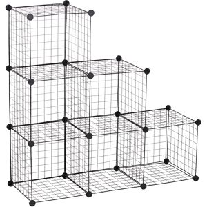 HOMCOM Interlocking 6 Cube Metal Wire Storage Rack, DIY Cabinet for Living Room, Display Shelves, Black Aosom UK HOMCOM Interlocking 6 Cube Metal Wire Storage Rack, DIY Cabinet for Living Room, Display Shelves, Black Aosom UK