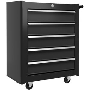 HOMCOM Cold Rolled Steel 5-Drawer Rolling Tool Storage Cabinet Tool Chest Black Aosom UK HOMCOM Cold Rolled Steel 5-Drawer Rolling Tool Storage Cabinet Tool Chest Black Aosom UK