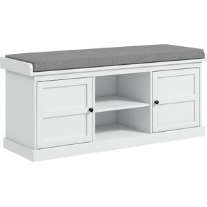 HOMCOM Shoe Bench w/ Seat, Shoe Storage Bench w/ Cushion, 2 Cabinets & Adjustable Shelf for Entryway, Hallway, Living Room, Bedroom, White Aosom UK HOMCOM Shoe Bench w/ Seat, Shoe Storage Bench w/ Cushion, 2 Cabinets & Adjustable Shelf for Entryway, Hallway, Living Room, Bedroom, White Aosom UK