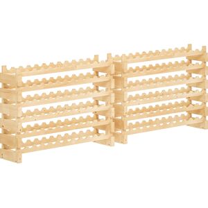 HOMCOM Six-Tier, 72 Bottle Wooden Wine Rack Set of 2 - Natural HOMCOM Six-Tier, 72 Bottle Wooden Wine Rack Set of 2 - Natural