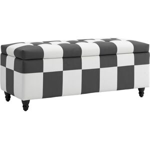 HOMCOM 114 x 47 x 47cm Velvet Storage Ottoman, Button-tufted Footstool Box, Toy Chest with Lid for Living Room, Bedroom, Dark Grey and White HOMCOM 114 x 47 x 47cm Velvet Storage Ottoman, Button-tufted Footstool Box, Toy Chest with Lid for Living Room, Bedroom, Dark Grey and White