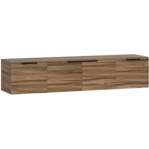 HOMCOM Floating TV Unit, 150 cm Wall Mounted TV Stand Cabinet with Shelves and Doors, Entertainment Media Console for Living Room, Bedroom, Rustic Brown HOMCOM Floating TV Unit, 150 cm Wall Mounted TV Stand Cabinet with Shelves and Doors, Entertainment Media Console for Living Room, Bedroom, Rustic Brown