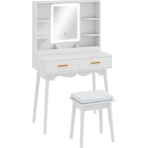 HOMCOM Elegant Dressing Table, with LED Mirror - White HOMCOM Elegant Dressing Table, with LED Mirror - White