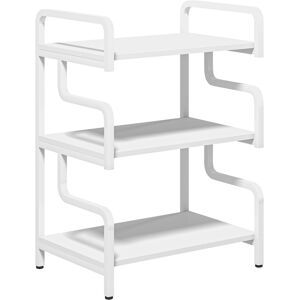 HOMCOM 3-Tier Storage Shelves, Metal Shelving Unit, Industrial Printer Table for Home Office, Display Rack for Living Room, White Aosom UK HOMCOM 3-Tier Storage Shelves, Metal Shelving Unit, Industrial Printer Table for Home Office, Display Rack for Living Room, White Aosom UK