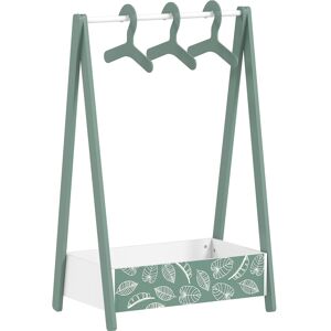 AIYAPLAY Baby Clothing Rack with Hangers, Storage Shelf for Bedroom, Leaf Theme, for Ages 3-6, Green AIYAPLAY Baby Clothing Rack with Hangers, Storage Shelf for Bedroom, Leaf Theme, for Ages 3-6, Green