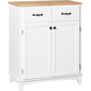 HOMCOM Modern Organising Kitchen Cupboard, Wooden Storage Cabinet, Tableware Organizer w/ 2 Drawers for Living & Dining Pantry Room, White Aosom UK HOMCOM Modern Organising Kitchen Cupboard, Wooden Storage Cabinet, Tableware Organizer w/ 2 Drawers for Living & Dining Pantry Room, White Aosom UK