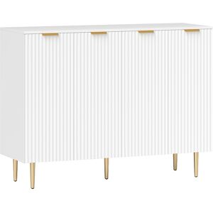 HOMCOM Sideboard Buffet Cabinet, Modern Kitchen Storage Cabinet with Adjustable Shelves, Kitchen Sideboard for Living Room Hallway, White HOMCOM Sideboard Buffet Cabinet, Modern Kitchen Storage Cabinet with Adjustable Shelves, Kitchen Sideboard for Living Room Hallway, White