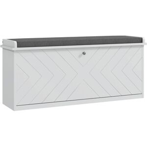 HOMCOM Shoe Storage with Seat, Upholstered Hallway Bench, Shoe Bench with Flip Drawer, Adjustable Shelf for 10 Pairs of Shoes Aosom UK HOMCOM Shoe Storage with Seat, Upholstered Hallway Bench, Shoe Bench with Flip Drawer, Adjustable Shelf for 10 Pairs of Shoes Aosom UK