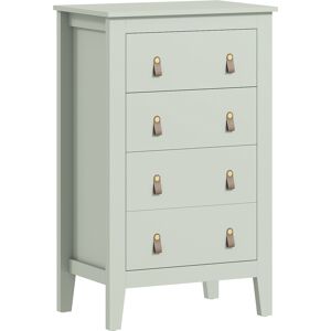 HOMCOM Bedroom Chest of Drawers, Modern 4 Drawer Dresser Cabinet with PU Leather Handles and Metal Runners for Living Room, Hallway, Entryway, Green HOMCOM Bedroom Chest of Drawers, Modern 4 Drawer Dresser Cabinet with PU Leather Handles and Metal Runners for Living Room, Hallway, Entryway, Green