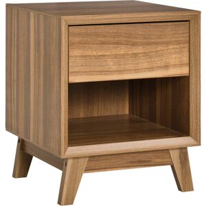 HOMCOM Bedside Table Nightstand, Modern End Table with Drawer and Shelf for Living Room, Walnut Brown Aosom UK HOMCOM Bedside Table Nightstand, Modern End Table with Drawer and Shelf for Living Room, Walnut Brown Aosom UK