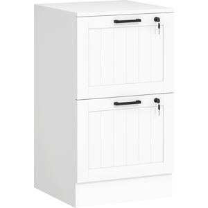 HOMCOM 2 Drawer Filing Cabinet with Lock, Office Storage Cabinet with Adjustable Hanging Bars for A4 Letter Size Files, White HOMCOM 2 Drawer Filing Cabinet with Lock, Office Storage Cabinet with Adjustable Hanging Bars for A4 Letter Size Files, White