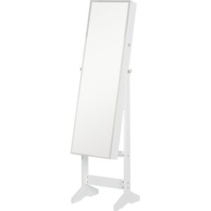 HOMCOM Jewelry Cabinet Standing Mirror Full Length Makeup Lockable Armoire Storage Organizer White Aosom UK HOMCOM Jewelry Cabinet Standing Mirror Full Length Makeup Lockable Armoire Storage Organizer White Aosom UK