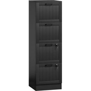 HOMCOM 4 Drawer Filing Cabinet with Lock, Office Storage Cabinet with Adjustable Hanging Bars for A4 Letter Size Files, Black HOMCOM 4 Drawer Filing Cabinet with Lock, Office Storage Cabinet with Adjustable Hanging Bars for A4 Letter Size Files, Black