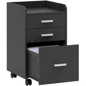 HOMCOM 3 Drawer Filing Cabinet, Rolling File Cabinet with Edged Top for Letter, A4 Size, Hanging File Folders, Black HOMCOM 3 Drawer Filing Cabinet, Rolling File Cabinet with Edged Top for Letter, A4 Size, Hanging File Folders, Black