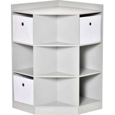 HOMCOM Kids Storage Cabinet Corner Toy Storage Organizer Bookcase for Children's Play Room/Bedroom w/ Anti-tipping Hardware Drawers, Grey Aosom UK HOMCOM Kids Storage Cabinet Corner Toy Storage Organizer Bookcase for Children's Play Room/Bedroom w/ Anti-tipping Hardware Drawers, Grey Aosom UK