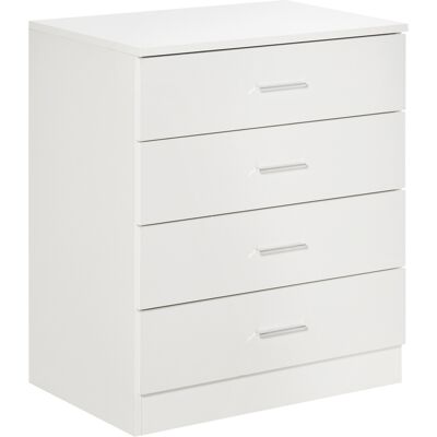 HOMCOM Vertical Storage Cabinet, 4-Drawer Chest with Metal Rails, Anti-Tip, for Playroom, Nursery, Hallway Aosom UK HOMCOM Vertical Storage Cabinet, 4-Drawer Chest with Metal Rails, Anti-Tip, for Playroom, Nursery, Hallway Aosom UK