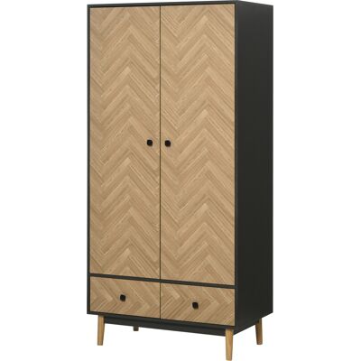 HOMCOM - Modern Wardrobe Cabinet - Wood Grain - Wardrobe HOMCOM - Modern Wardrobe Cabinet - Wood Grain - Wardrobe