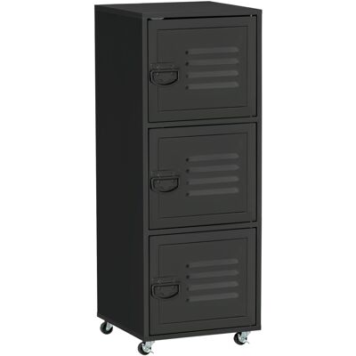 HOMCOM - Rolling Storage Cabinet 3-Tier - Storage Cabinet HOMCOM - Rolling Storage Cabinet 3-Tier - Storage Cabinet