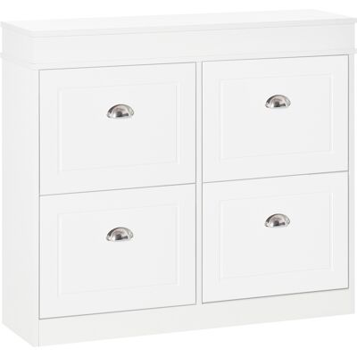 HOMCOM - Shoe Cabinet 4 Flip Drawers - Adjustable Shelf HOMCOM - Shoe Cabinet 4 Flip Drawers - Adjustable Shelf