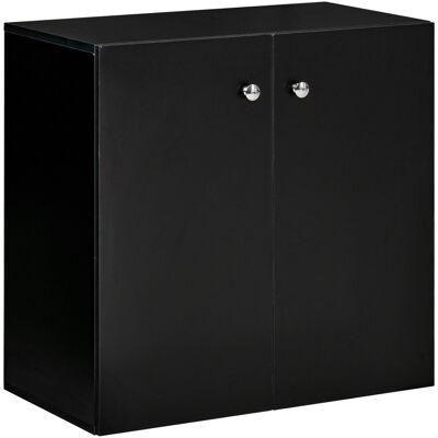 HOMCOM Wooden Storage Cabinet, Two Shelves Sideboard, Freestanding Kitchen Cupboard, Bookcase for Living Space, Black Aosom UK HOMCOM Wooden Storage Cabinet, Two Shelves Sideboard, Freestanding Kitchen Cupboard, Bookcase for Living Space, Black Aosom UK