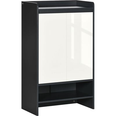 HOMCOM - Hallway Shoe Cabinet - High Gloss White Doors HOMCOM - Hallway Shoe Cabinet - High Gloss White Doors
