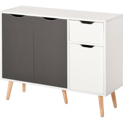 HOMCOM Sideboard Floor Standing Storage Cabinet with Drawer for Bedroom, Living Room, Home Office, Grey HOMCOM Sideboard Floor Standing Storage Cabinet with Drawer for Bedroom, Living Room, Home Office, Grey