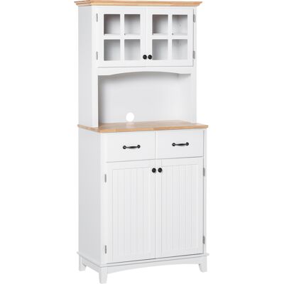 HOMCOM - Freestanding Kitchen Cupboard - White - Storage Cabinet HOMCOM - Freestanding Kitchen Cupboard - White - Storage Cabinet