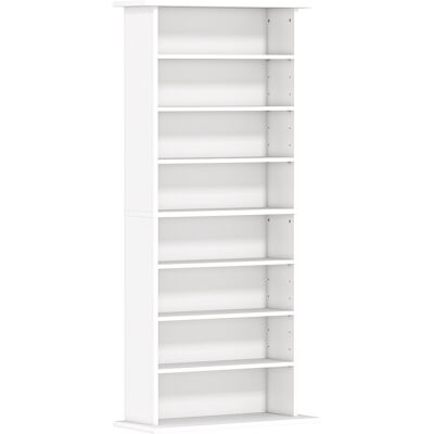 HOMCOM 360 CD/185 DVD/185 Blu-ray Storage Unit - White HOMCOM 360 CD/185 DVD/185 Blu-ray Storage Unit - White