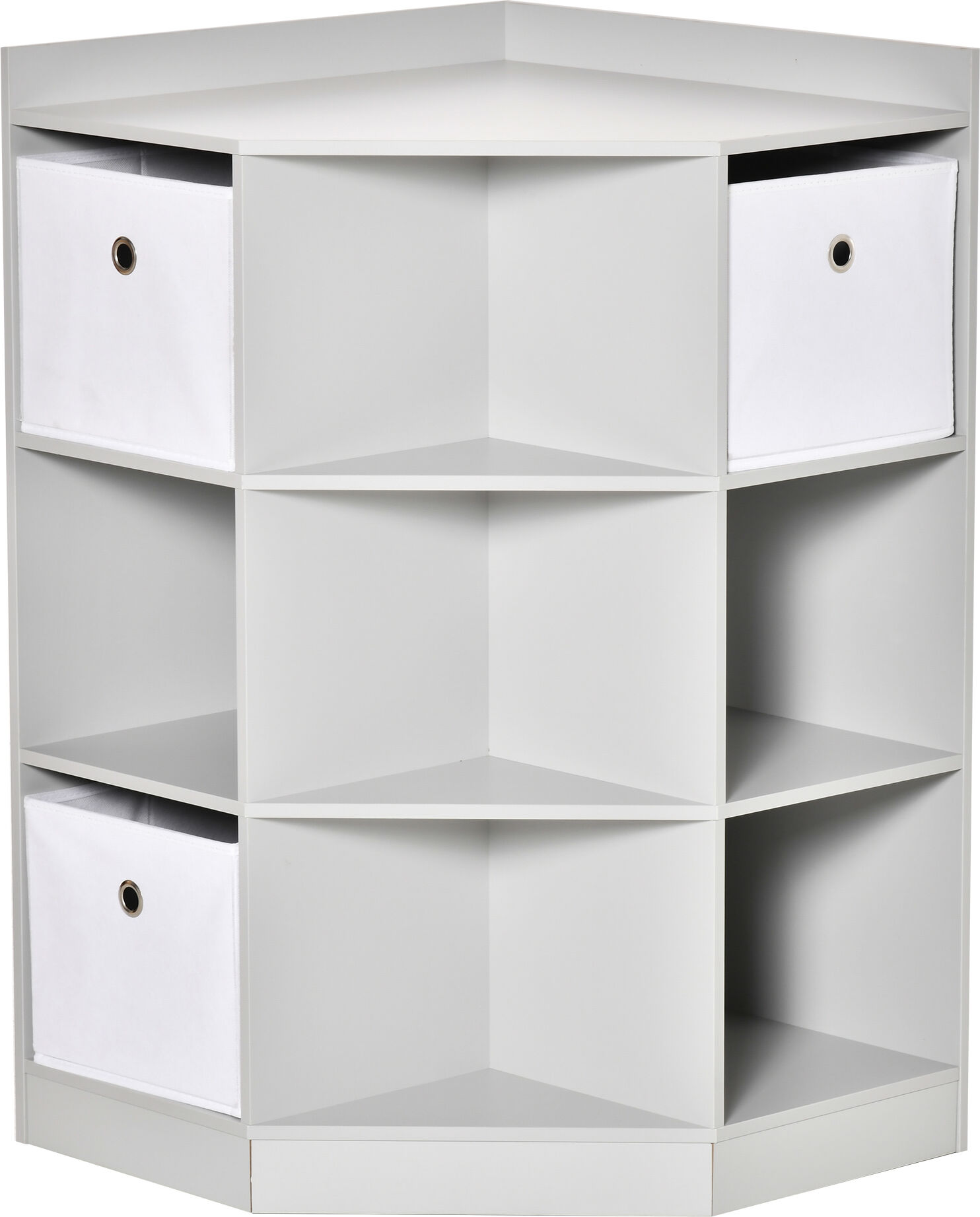 HOMCOM Kids Storage Cabinet Corner Toy Storage Organizer Bookcase for Children's Play Room/Bedroom w/ Anti-tipping Hardware Drawers, Grey Aosom UK