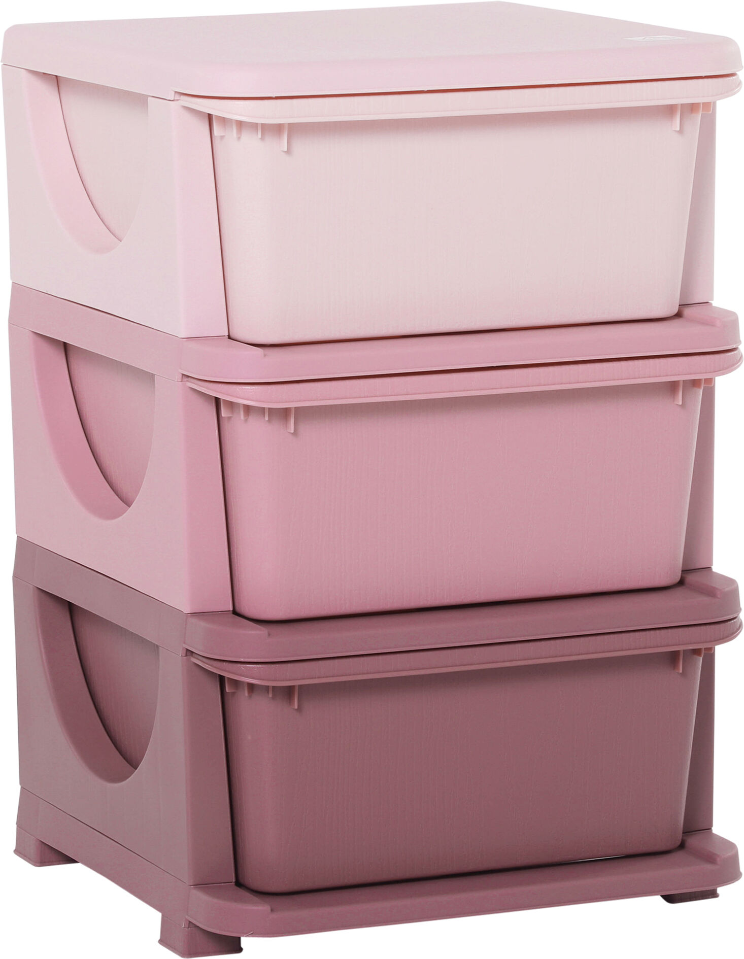 HOMCOM 3-Tier Toy Storage Box Kids Toy Storage with Removable Boxes, for Bedrooms, Playrooms & Other Children Areas, Pink Aosom UK