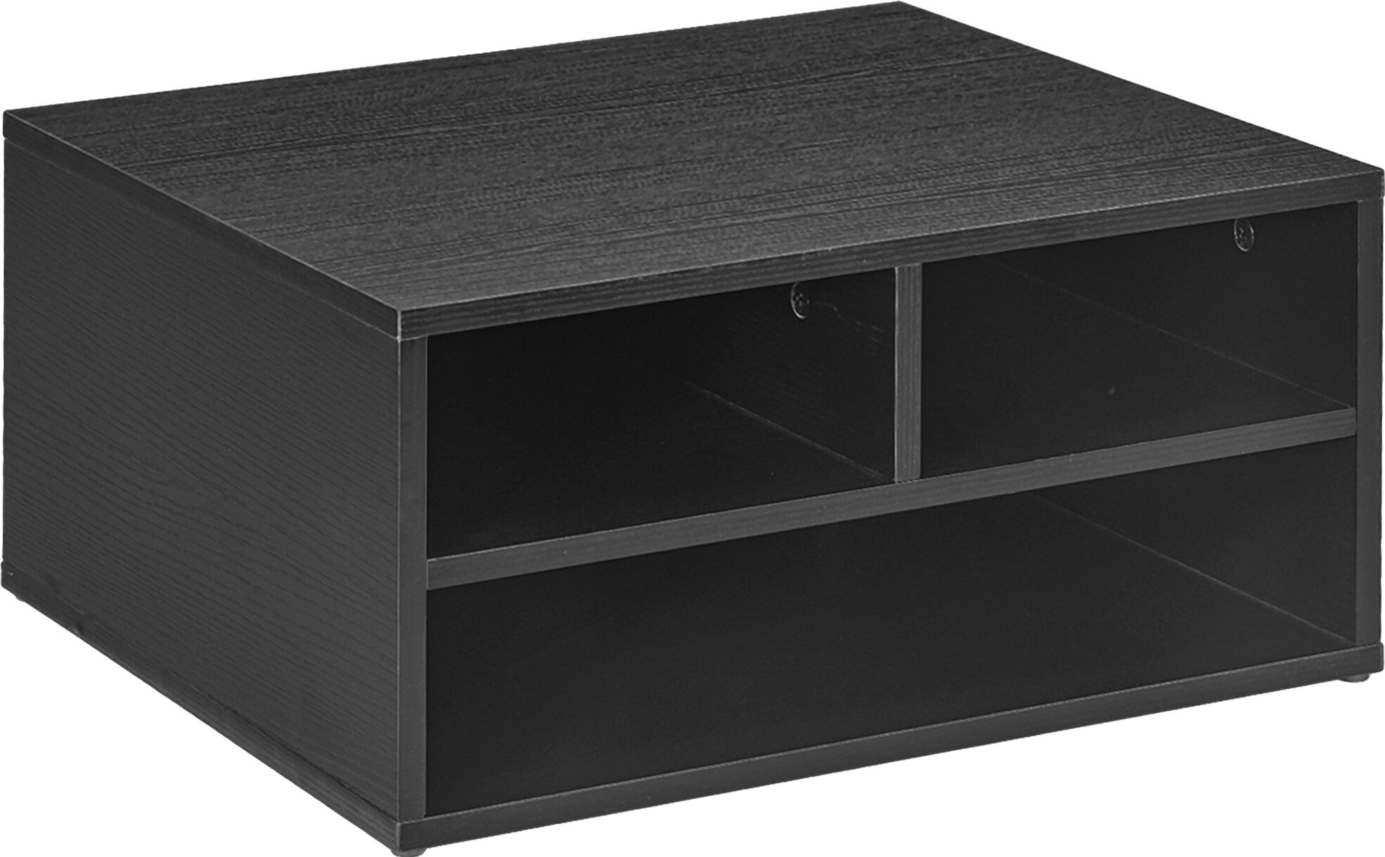 HOMCOM Desktop Printer Stand with Storage, 2-Tier Desk Organizer with 3 Open Compartments for Home Office, Black Aosom UK