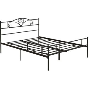 HOMCOM King Size Bed Frame, 5ft4 Metal Bed Base with Headboard and Footboard, 31cm Underneath Storage Space for Bedroom Aosom UK