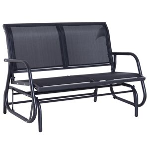 Outsunny 2-Person Outdoor Glider Bench Patio Double Swing Gliding Chair Loveseat w/Power Coated Steel Frame for Backyard Garden Porch, Black