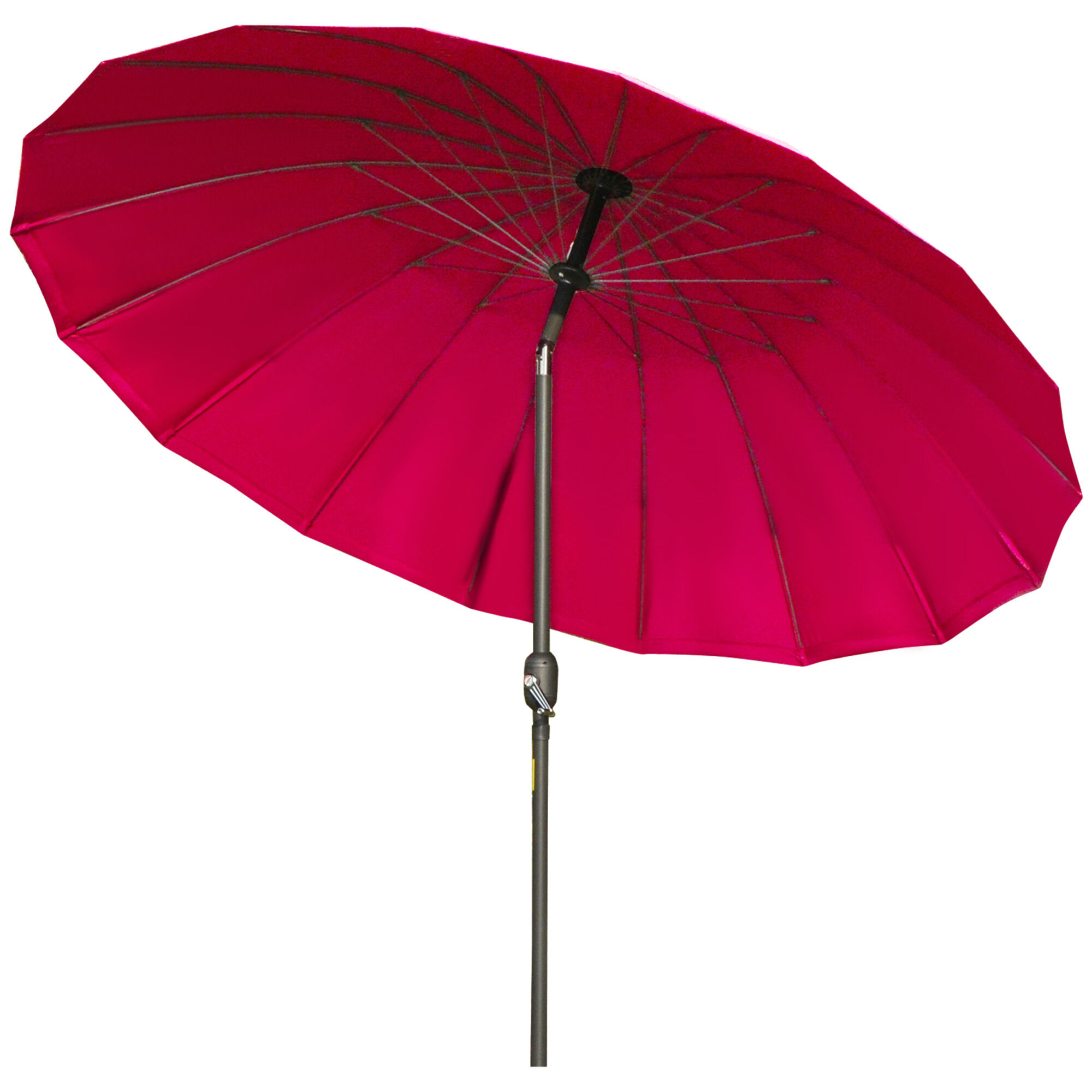 Outsunny 255cm Garden Parasol, Outdoor Table Umbrella with Tilt, Crank, and Durable Ribs, Wine Red