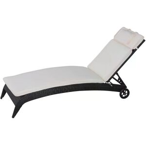 Outsunny Garden Sun Lounger Chair Cushion Reclining Relaxer Indoor Outdoor